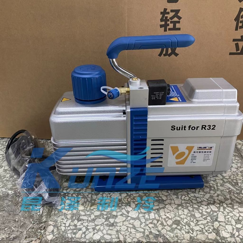 ปั๊มสุญญากาศ VALUE รุ่น 2FY-6C-N 6ลิตร สองขั้น ป้องกันการไหลย้อน ไม่มีประกายไฟ ปลอดภัย รองรับน้ำยา R
