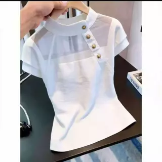 ฤดูร้อนใหม่อารมณ์แฟชั่นแขนสั้นเสื้อยืดด้านบน