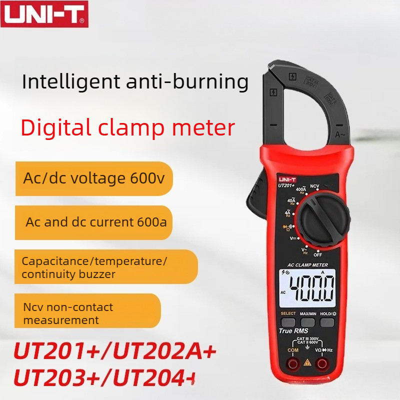UNI-T UT200+ Series Digital Clamp Meter, True RMS AC DC Current Voltage Tester Multimeter พร้อม NCV, การวัดอุณหภูมิความจุ