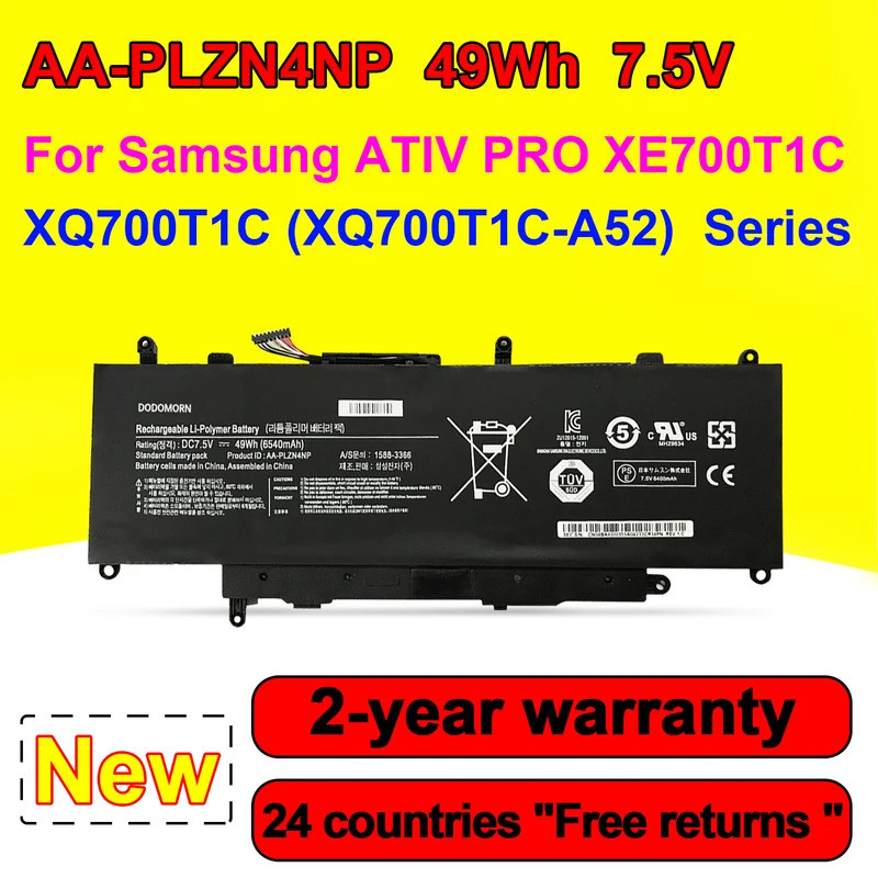 AA-PLZN4NP สําหรับ Samsung ATIV PRO XE700T1C XQ700T1C XQ700T1C-A52 Series แบตเตอรี่แล็ปท็อป 7.5V 49W
