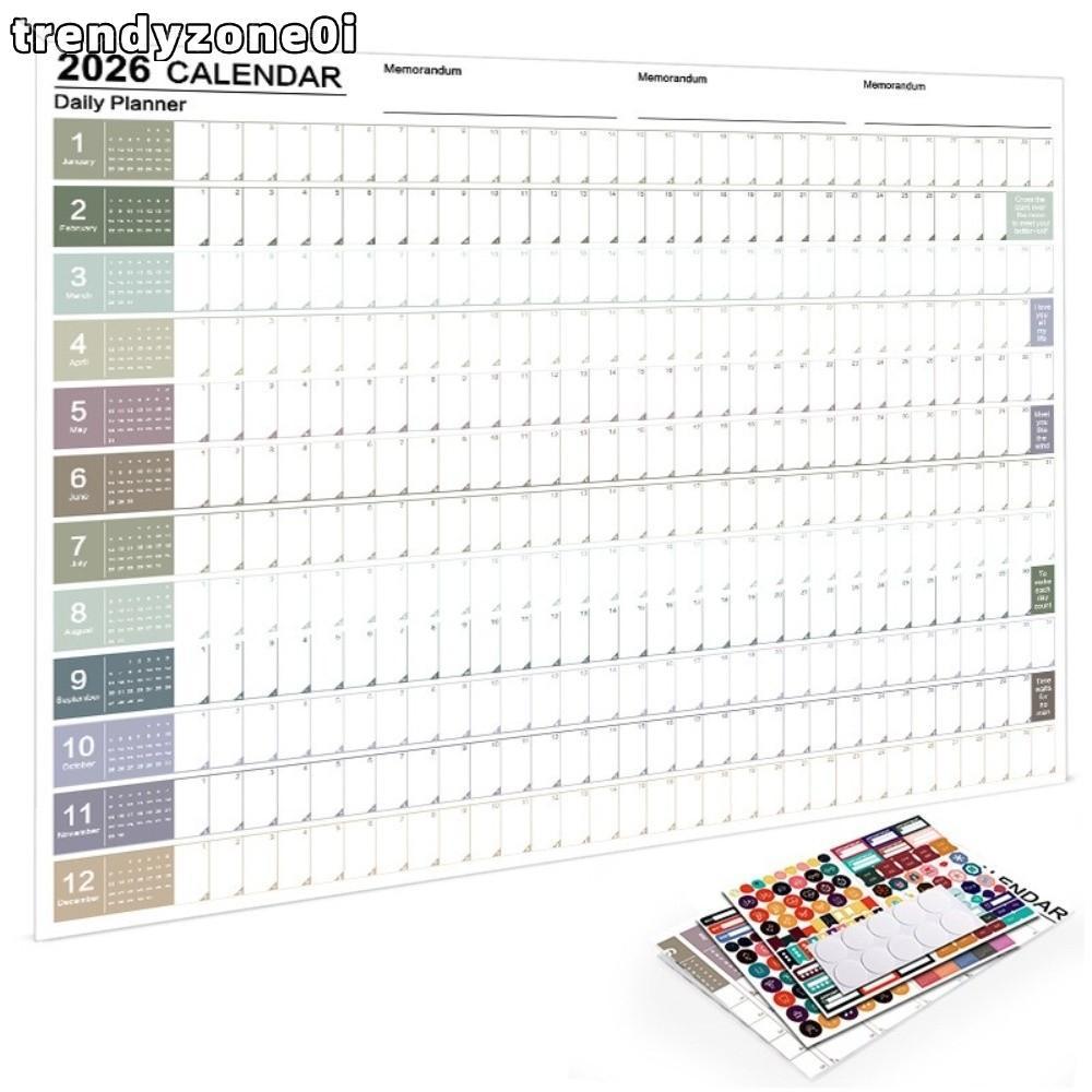 TRENDYZONE0I Calendar Planner Sheet, To Do List Schedule Annual Planner Wall Hanging Calendar Organi