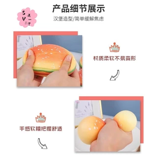 ของเล่นคลายเครียดแฮมเบอร์เกอร์เหมือนจริง – ของเล่นบีบบีบบีบช้า