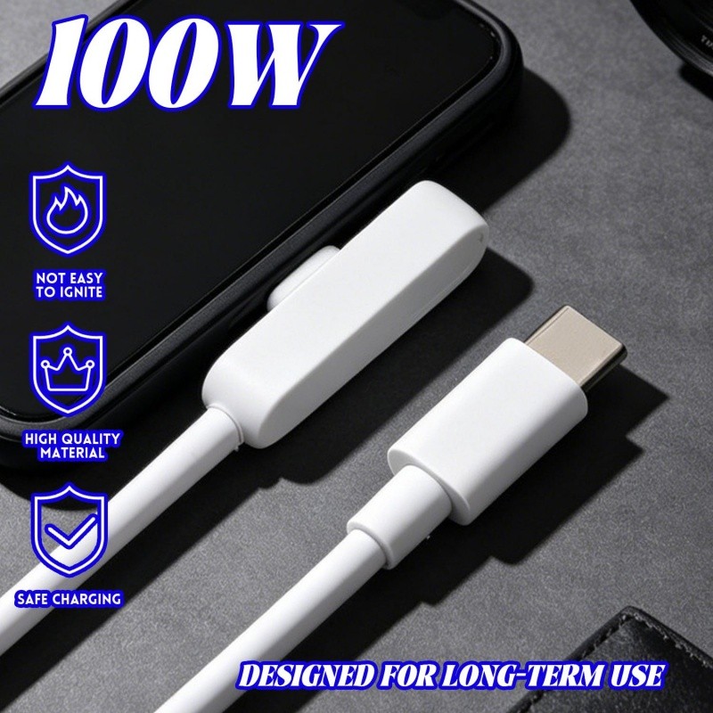 Double Type-C 6A Super Fast Data Cable 100W Large Power - Anti-breaking ทนทานสายชาร์จสําหรับโทรศัพท์