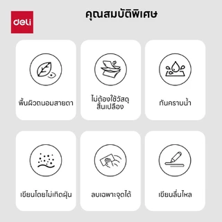 กระดานเขียนแบบไม่ใช้หมึก Deli รุ่น MQ166/MQ167 ถนอมสายตา ลบได้ พร้อมปากกาแม่เหล็ก ลายแมวและคาปิบาร่า