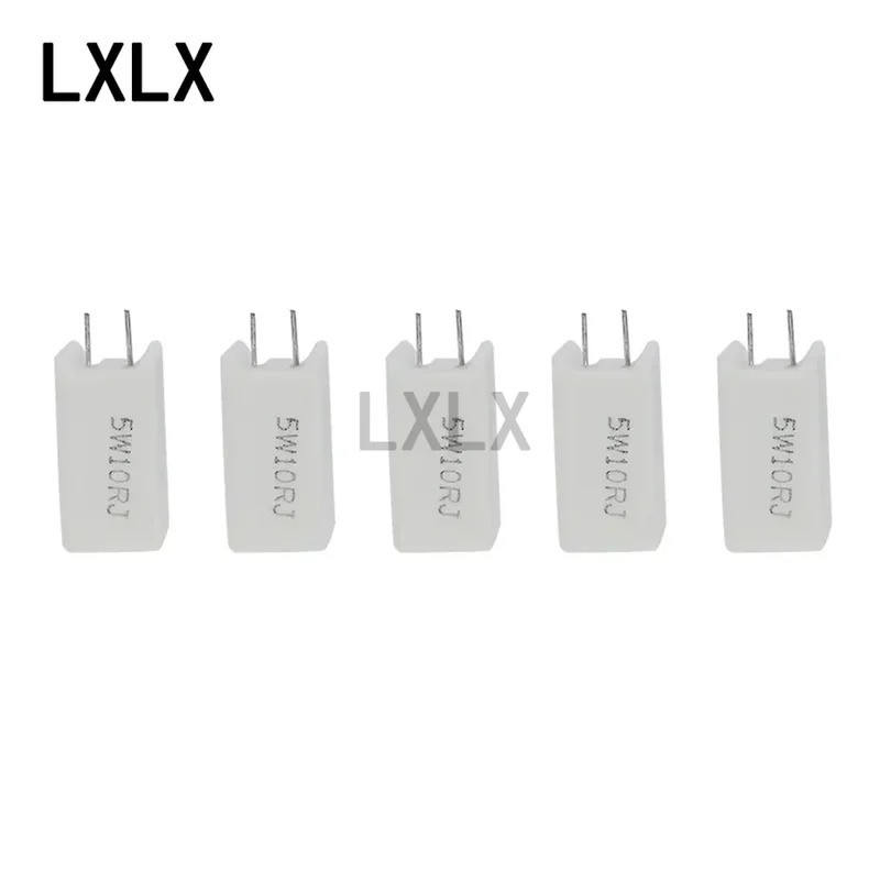 10PCS 5W เซรามิคแนวตั้งซีเมนต์ Resistor 0.1 ~ 6.8K โอห์ม 5% 0.15R 0.22R 0.25R 0.39R 0.47R 1R 2R 10R 