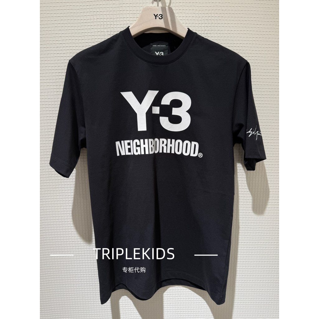 Y3 แฟชั่นขายร้อน Neighborhood Co แบรนด์ผู้ชายและผู้หญิงรอบคอกีฬาแขนสั้นเสื้อยืด