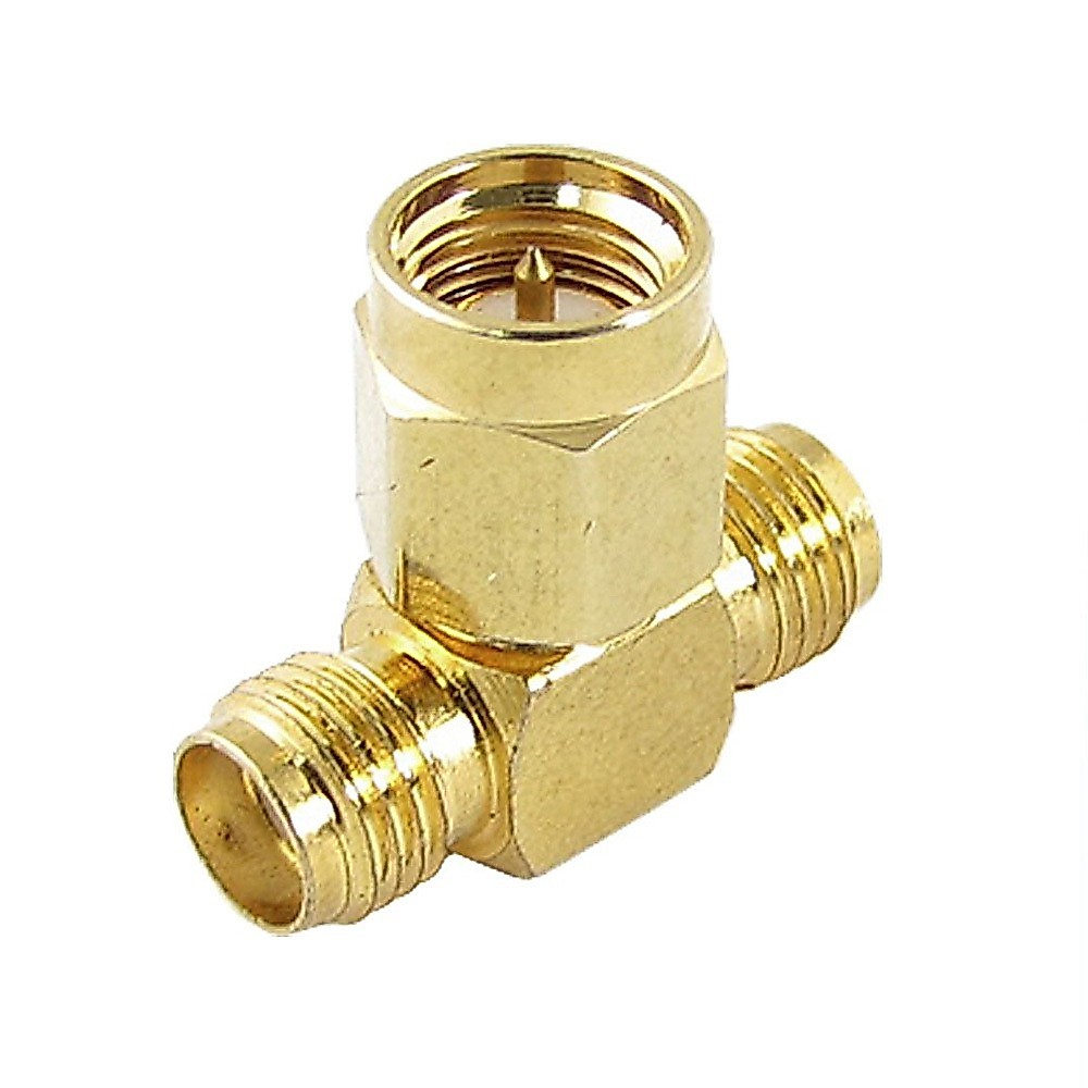 SMA Male to Two SMA Female Plug RF Adapter Connector 1 ชิ้น