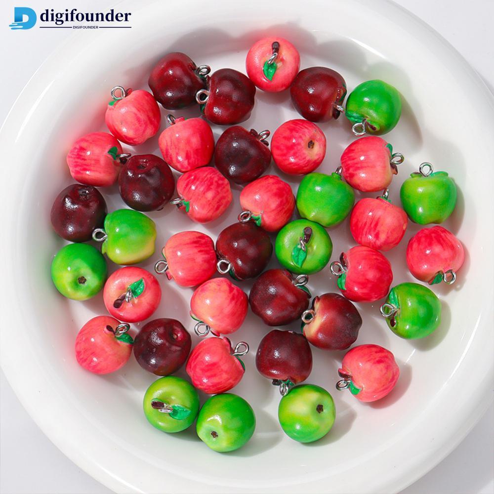DIGIFOUNDER 5 ชิ้นจําลอง 3D ผลไม้เรซิ่นหลวมลูกปัด DIY Handmade สร้อยข้อมือสร้อยคอโทรศัพท์ Charm Craf