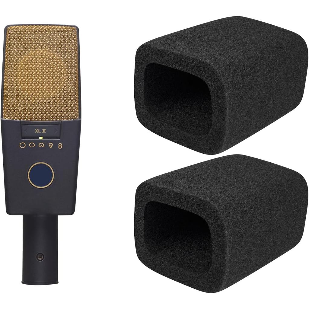 Pop Filter สําหรับ AKG Pro Audio C414 XLII/XLS คอนเดนเซอร์ (C214 ไม่ใช้), ฝาครอบไมค์ป้องกันกระจกโฟม