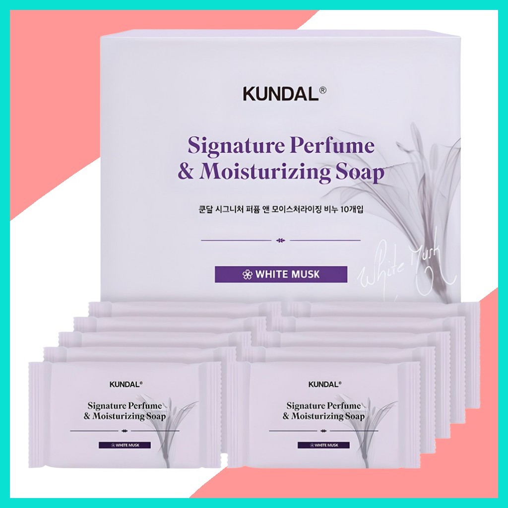 [kundal] Signature Perfume & Moisturizing Soap, White Musk, 10 ชิ้น / สบู่เกาหลี / กลิ่น White Musk 