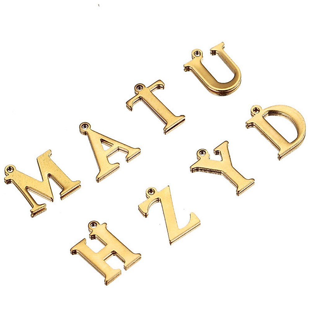 จี้สร้อยคอ สร้อยข้อมือ สเตนเลส รูปใบโคลเวอร์สี่แฉก ตัวอักษร V Lock ไม่จางหาย เครื่องประดับ