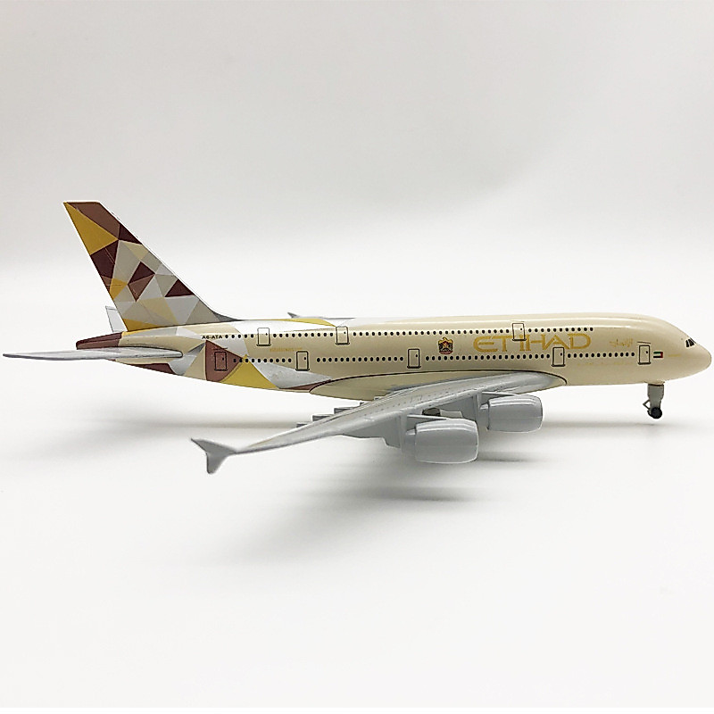 [20CM] โมเดลเครื่องบิน Etihad A380 (Air Craft Metal Model) มีล้อ และขาตั้งโชว์ ของขวัญ ของสะสม ของตั้งโชว์