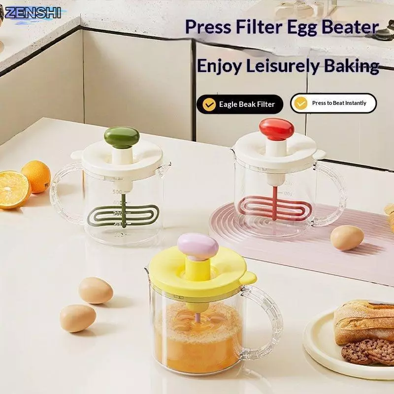 Zen-t Home Egg Cup Manual Press Egg Churn Cream Whipper thumbnail 7