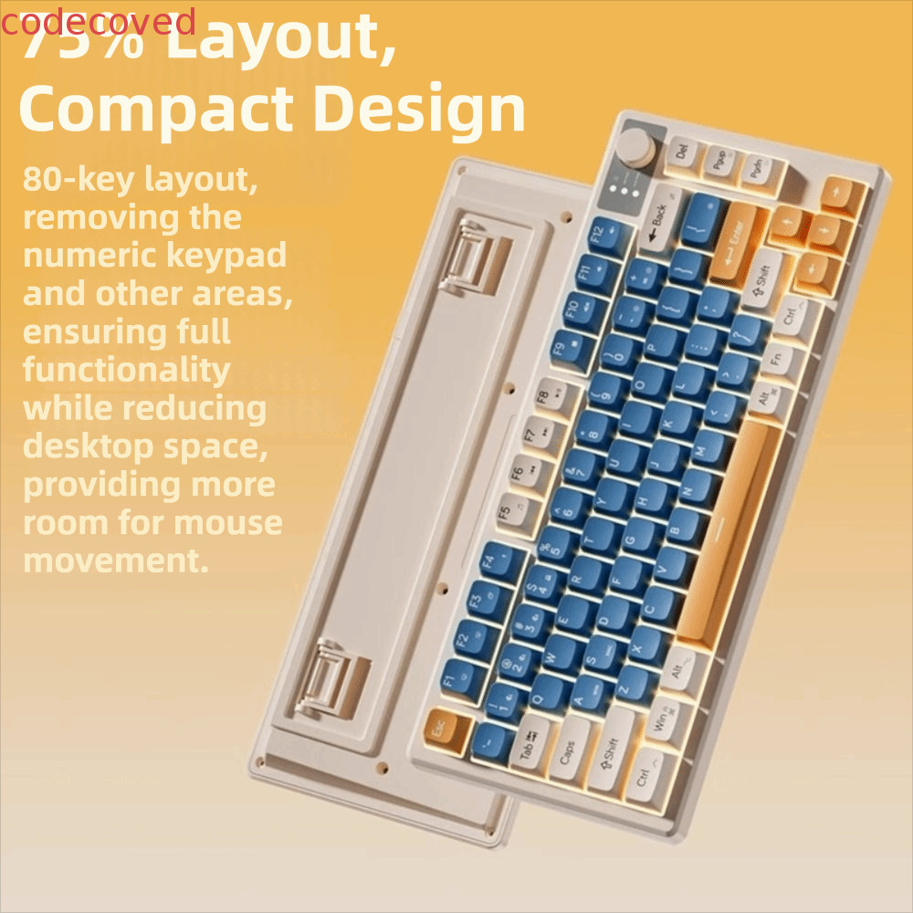 CODECOVED Gaming Mechanical Keyboard, การเชื่อมต่อแบบมีสาย Ultra-Quiet Mechanical Feel Keyboard, พิเ