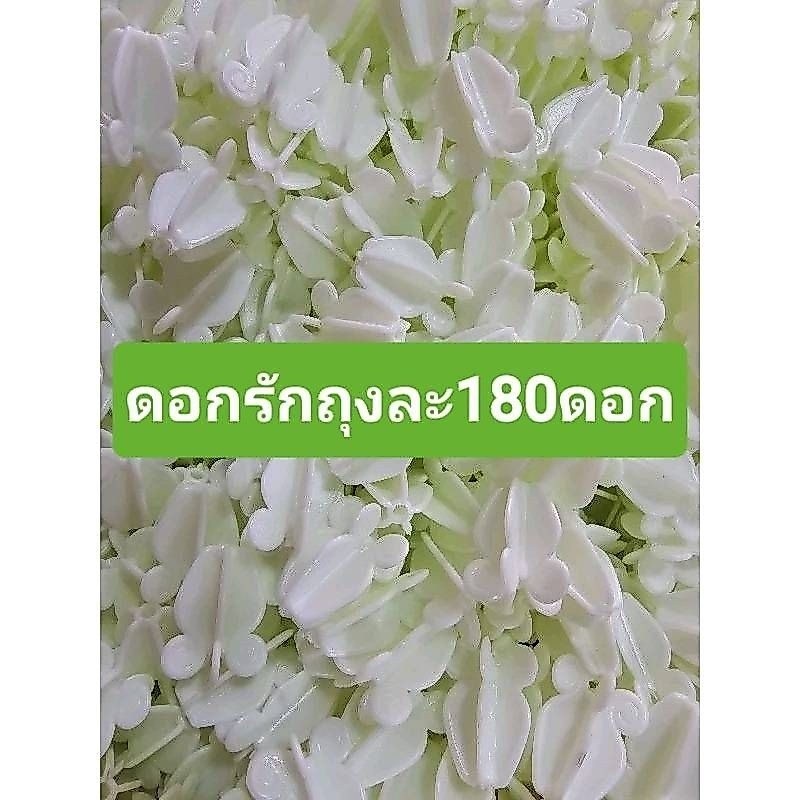 ถุงละ170-180ดอกดอกดอกรักพลาสติกเเบ่งขายสีขาวอมเขียวเกรดA
