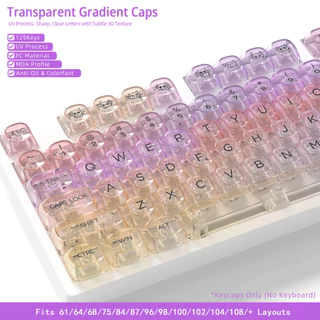 หลายรูปแบบโปร่งใส Keycaps MOA โปรไฟล์ Keycaps คีย์บอร์ดแบบกลไก Gradient Keycap RGB Backlit PC Key Caps สําหรับคีย์บอร์ดแบบกลไกของขวัญ