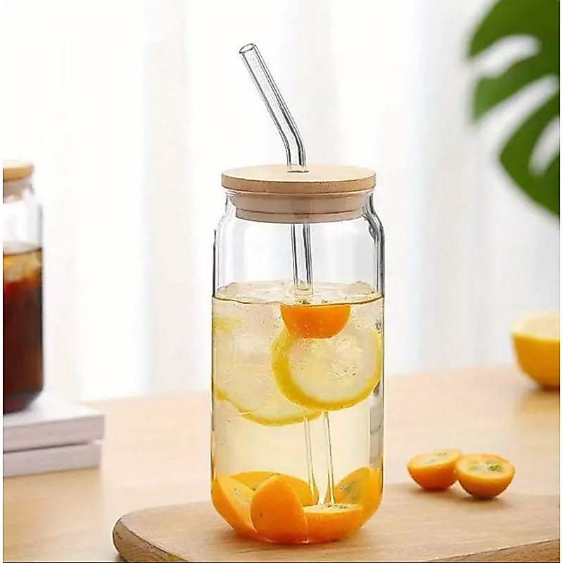[แตกเคลมฟรี][พร้อมส่ง]🍊แก้วกลมฝาไม้ แก้วเบียร์ แถมหลอด ขนาด 400ml แก้วชาเขียว แก้วกาแฟ โฮมคาเฟ่ แก้วมัทฉะ แก้วแม่ตุ๊ก