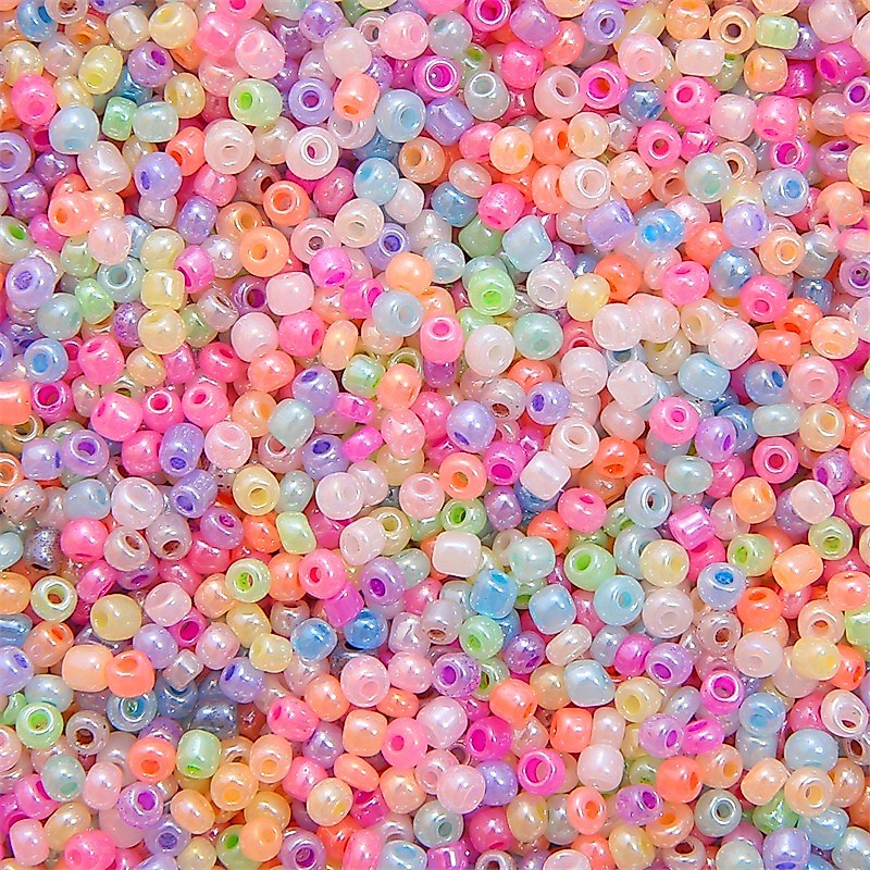 300-500ชิ้น ลูกปัดเม็ดทราย (3-4mm) สีพาสเทล/มาการอง ลูกปัดแก้ว สำหรับร้อยสร้อยข้อมือ แหวน DIY อุปกรณ์แฮนด์เมด
