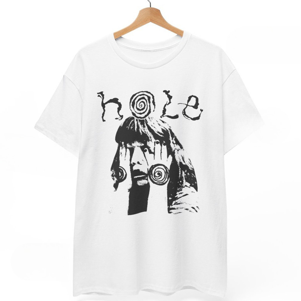 พร้อมส่ง เสื้อยืดผู้ชายแฟชั่นวินเทจลายวง Hole Band Courtney Love Grunge Rock 90s เสื้อโอเวอร์ไซส์ ผ้
