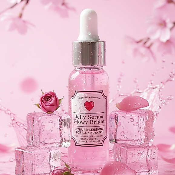 เซรั่มเจลลี่น้ำดอกกุหลาบ แก้แพ้ Jelly Serum Glowy Bright 20ml
