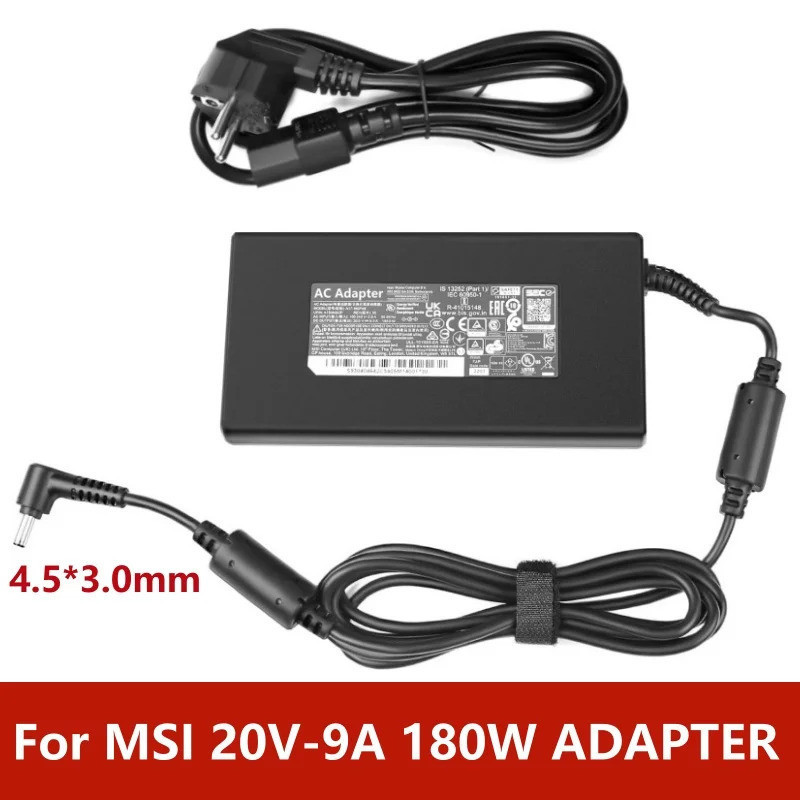 20V 9A 180W AC แล็ปท็อปอะแดปเตอร์ชาร์จไฟสําหรับ MSI Creator M16 Stealth 15M Crosshair ดาบ 15 17 GF66