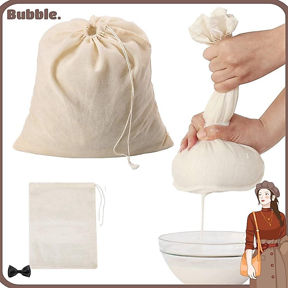 ถุงกรองชีสแบบใช้ซ้ำได้ ถุงนมถั่วเหลืองพกพา ถุงกรองเย็นกาแฟชาโยเกิร์ต