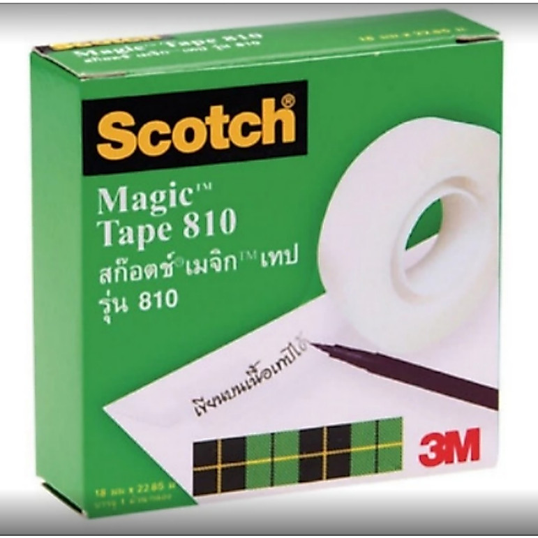 เทปขุ่น 3M 18 มม.  รุ่น 810 ขนาด 3/4" (ความยาว 25 หลา)