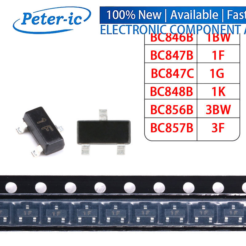 (60 ชิ้น/6 ชนิด) ชุดทรานซิสเตอร์ NPN SOT23 BC846B 1BW BC847B 1F BC847C 1G BC848B 1K BC856B 3