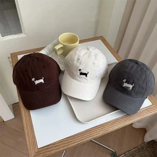 COD หมวกเบสบอลสำหรับเด็ก ลายปักสุนัขตัวเล็ก ใส่ได้ทุกฤดู ปีกกว้าง ป้องกันแสงแดดได้ดีเหมาะสำหรับเด็กอายุ 2-7 ปี