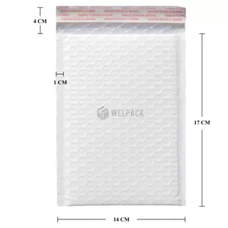 WELPACK (100ชิ้น) ซองบับเบิ้ลกันกระแทกสีชมพู ขนาด 14x17 cm. ฝาปิด 4 cm.