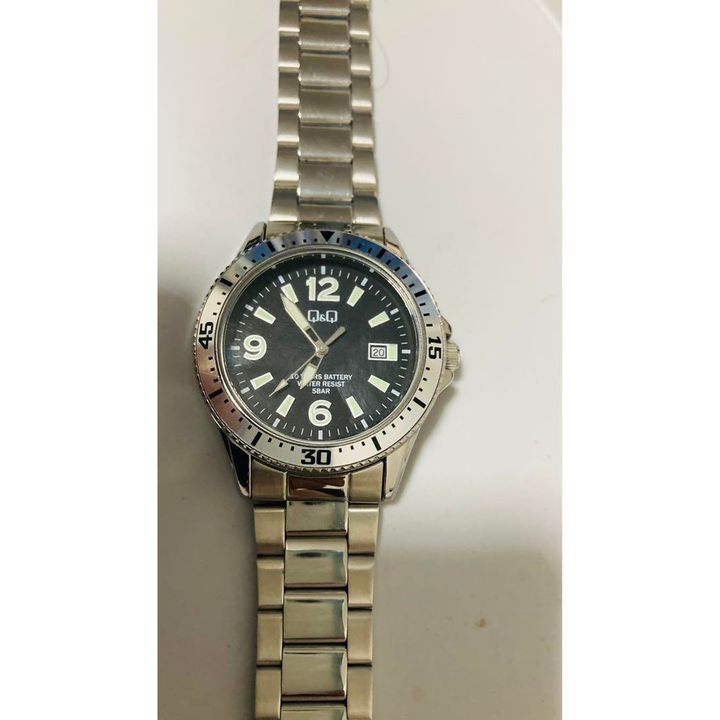 Citizen Q&Q  Q&Q  10-Year Battery Life  Metal Band A24A-003PK