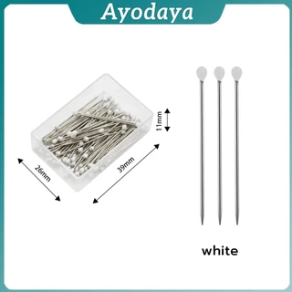 Ayo เข็มหมุดหัวกลมเล็ก 100 ชิ้น/กล่อง เข็มสั้น เข็มหมุดเนาผ้า หยิบจับถนัดมือ pin