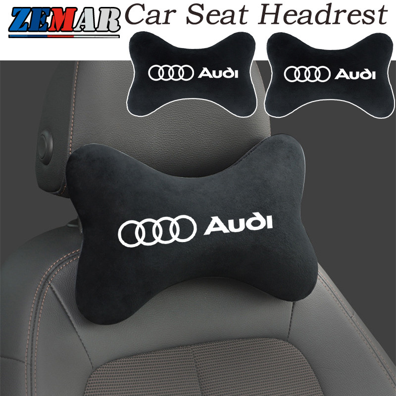 1/2 ชิ้น Audi พนักพิงศีรษะที่นั่งรถ สากล หมอนคอหัวรถยนต์ หมอนความปลอดภัยที่นั่ง หมอนหัวหมอนรถยนต์ Au