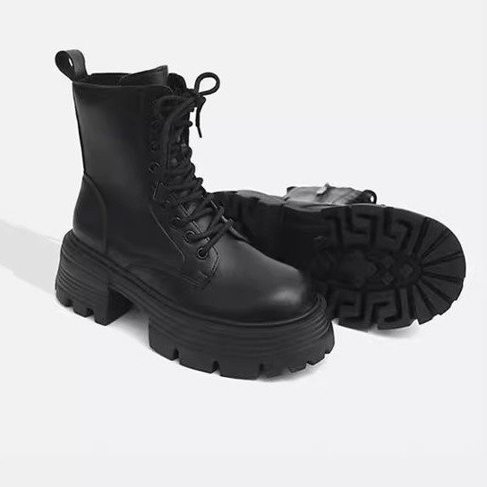 มาร์ตินบูทพียูล่าสุด แบบซิปข้าง สำหรับหน้าหนาว ส้นแบน สวมใส่สบาย จากราคาโรงงาน - รูปที่ 3