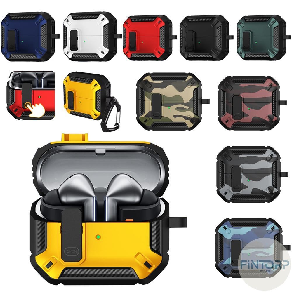 เคสหูฟังแบบสวิตช์ TPU+PC สุดหรูสำหรับ Samsung Buds 3 Pro กันกระแทกสำหรับเคส Samsung Bud 3Pro พร้อมพว