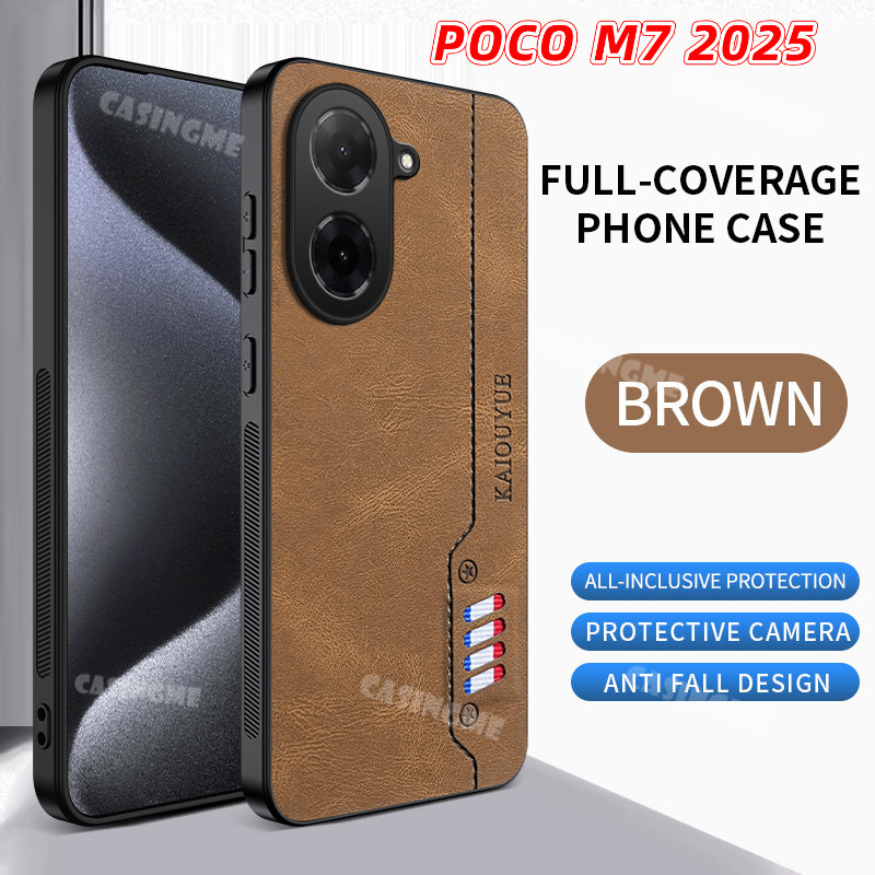 POCO M7 2025 4Gปลอกหรูหราหนังเคสโทรศัพท์สําหรับ POCO M7 POCOM7 Plus M 7 Pro 4G 5G 2025 เคสโทรศัพท์มีสไตล์TPUซิลิโคนกันกระแทกกันชนปกหลัง