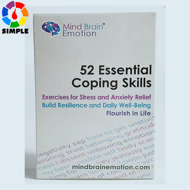 Mind Brain Emotion 52 Essential Coping Skills Cards - Self Care Exercises for Stress and Social Anxi