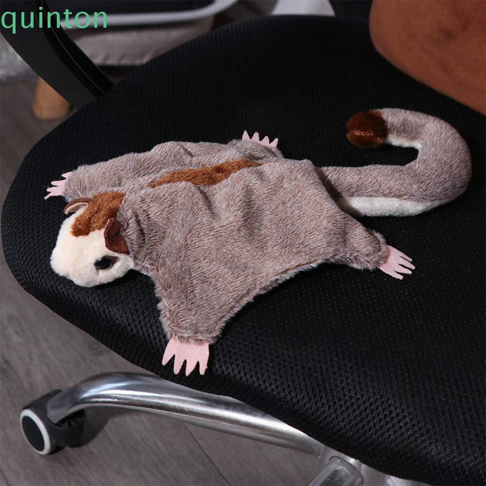 QUITON Sugar Glider Plush Toy, Magnetic Fluffy Flying Animal Cotton Doll, Cute Simulation Brown Soft