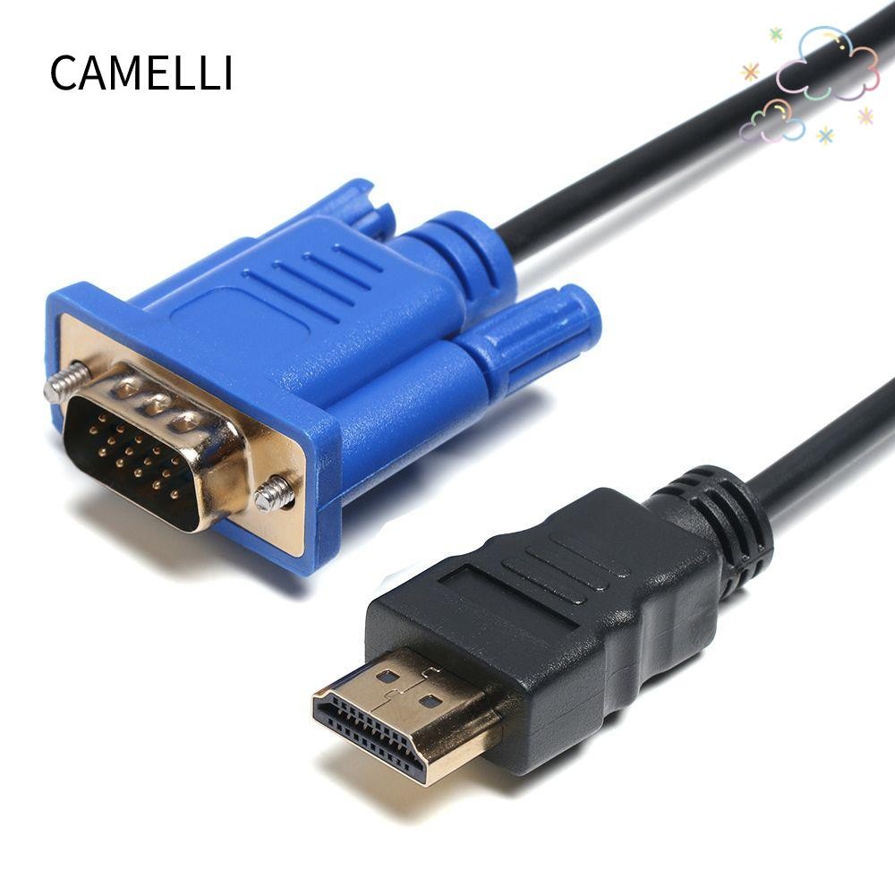 CAMELLI AV Adapter Cord, Male to Male PC HDMI-Compatible to VGA Cable, 1-5m 1080P Projector Computer Wire