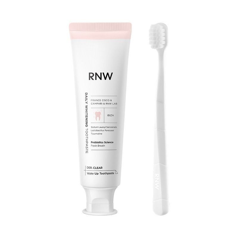 R R RNW ยาสีฟัน Clean Tartar Whitening ลบสีเหลืองโปรไบโอติกติดทนนาน Clean Breath Gums ฟลูออไรด์แพ็คเ