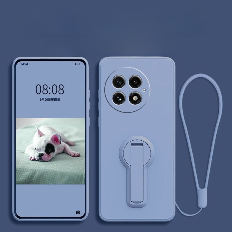 Kickstand ซิลิโคนเหลวเคสโทรศัพท์สําหรับ Oneplus 13 13R หรูหรานุ่มกันกระแทกกลับฝาครอบโทรศัพท์พร้อมสาย