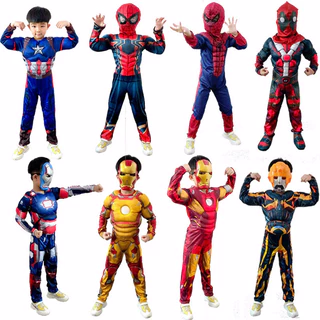 เครื่องแต่งกาย Halloween Avengers สำหรับเด็ก พร้อมเสื้อผ้าของตัวละครยอดนิยม
