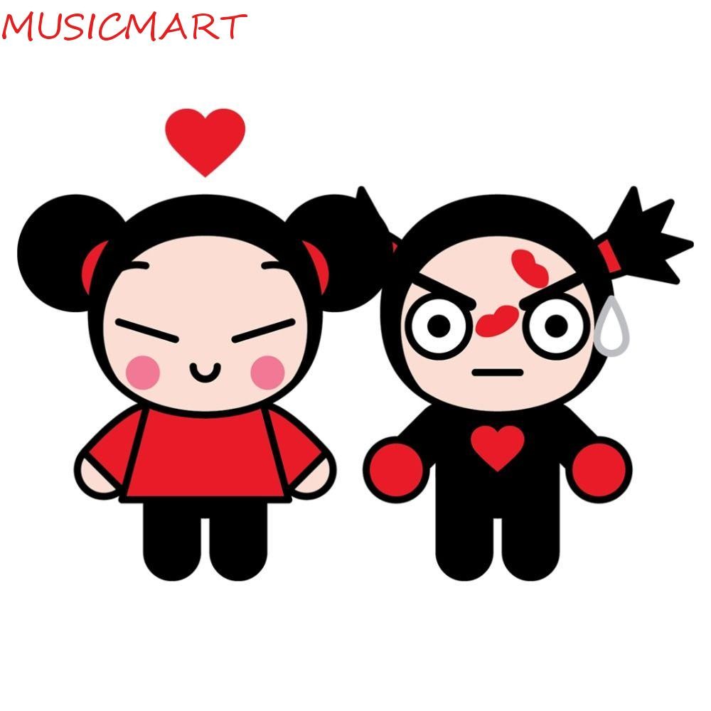 MUSICMART ของเล่นตุ๊กตาสไตล์จีน, Pucca & Garu รุ่น Q อะนิเมะตุ๊กตา, Kawaii 25 ซม.นุ่มหางม้าคู่ตุ๊กตา