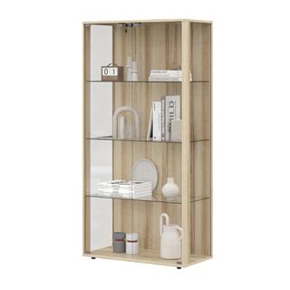 Koncept Furniture ตู้โชว์กระจกใส รุ่น Bebby ขนาด 80 ซม. สีไม้อ่อน (80x40x162 ซม.) แบรนด์ KONCEPT FURNITURE