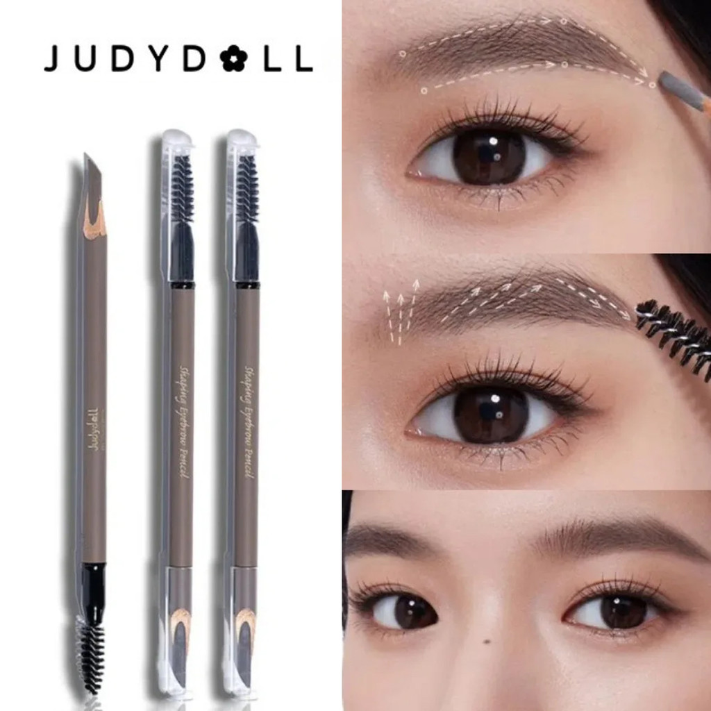 Judydoll ดินสอเขียนคิ้วแบบ Dual-Ended กันน้ําธรรมชาติยาวนาน Smudge-Resistant Precision-Shaped ดินสอเขียนคิ้ว 1.8g