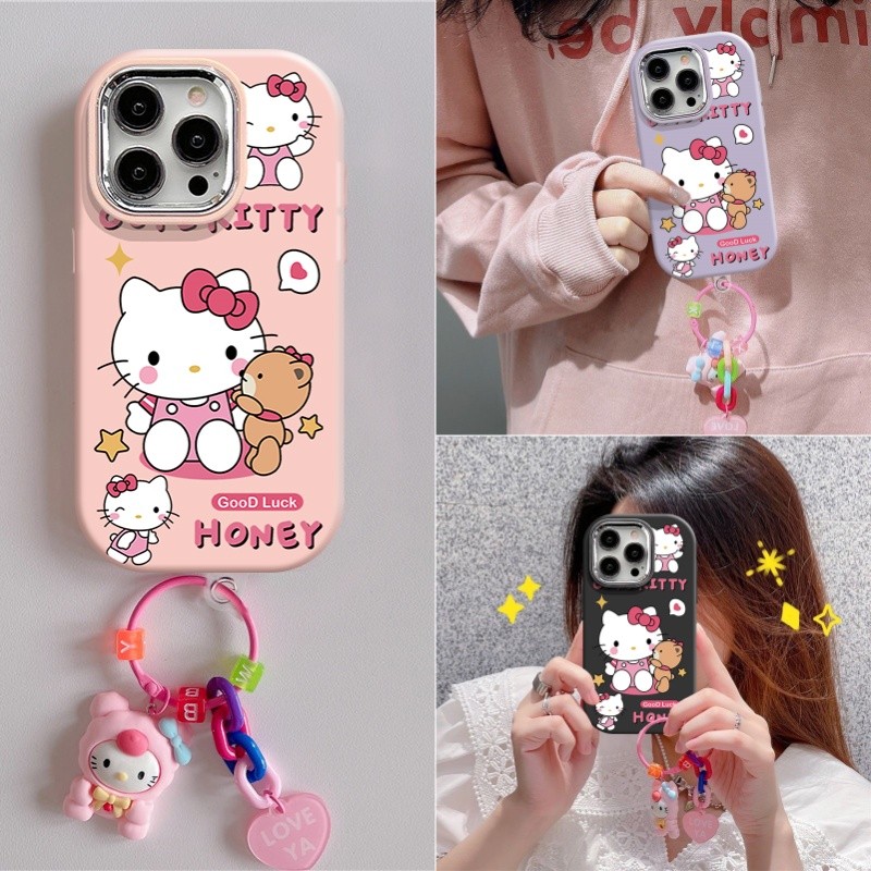 ตุ๊กตาหมีสีชมพู KT แมวสําหรับ Samsung A02 A03 A04E A03S A02S A04 A05 A05S A10 A10S M01S A11 A12 M12 