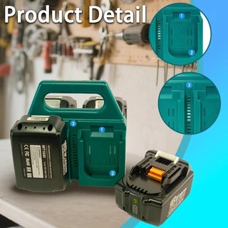 MAKITA สถานีชาร์จอย่างรวดเร็ว ฟังก์ชั่นคู่ชั้นวางมือจับแบบพกพาสําหรับ ดู 18โวลต์ ที่เก็บแบตเตอรี่และแท่นชาร์จ