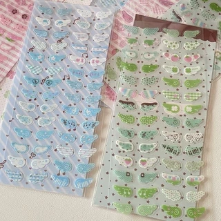 DIY น่ารักการ์ตูน INS Wing Glitter สติกเกอร์ Angel Wings สําหรับสมุดภาพ Journal CCD กล้องหวาน Retro การ์ตูนตกแต่งสติกเกอร์เด็กของขวัญ