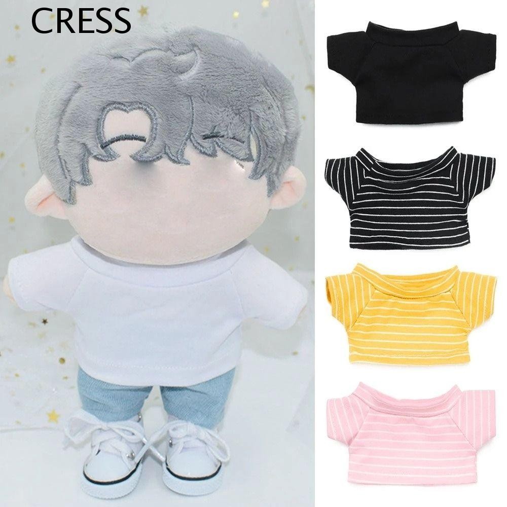 CRESS Doll Clothes Children Doll Accessories เสื้อยืด 20 cm Black White Kids Doll Pants