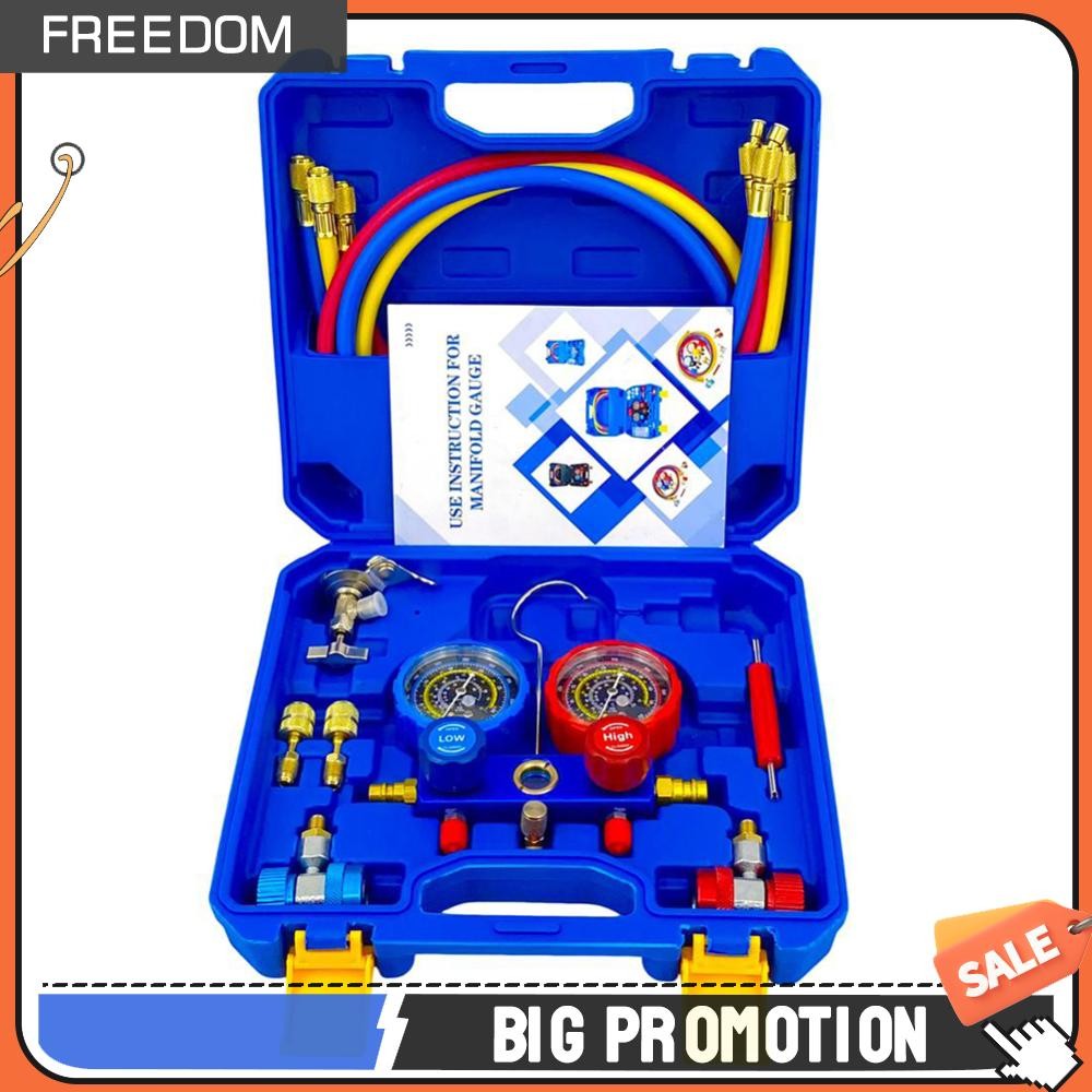 3 ทางเครื่องปรับอากาศ Manifold Gauge ชุดท่อ 1.2 ม. สําหรับ R134A/R22/R410/R404